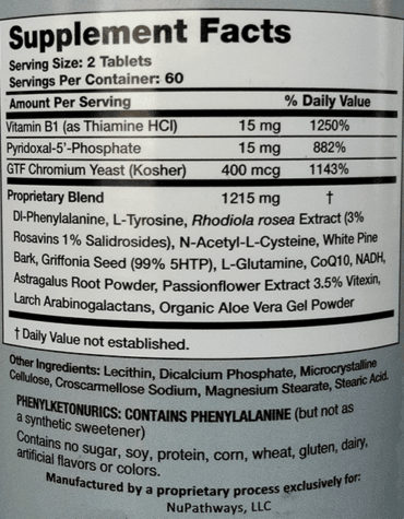 SynaptaGenX Supp Facts